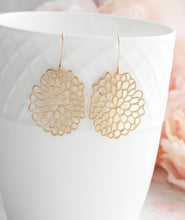 Load image into Gallery viewer, Gold Abstract Mum Earrings