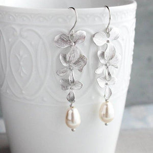 Cascading Orchid Earrings - Rose Gold