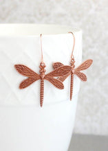 Load image into Gallery viewer, Dragonfly Earrings - Gold Brass