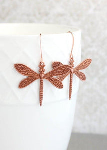 Dragonfly Earrings - Gold Brass