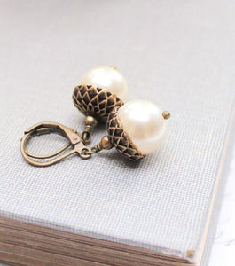 Pearl Acorn Earrings (16 Colors)