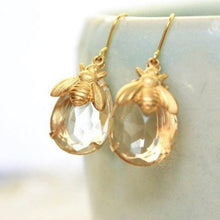 Load image into Gallery viewer, Honey Bee Earrings - Glass Drops
