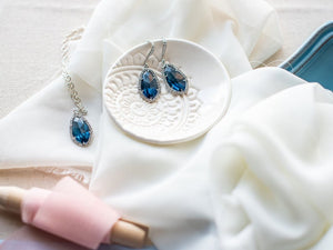 Navy Blue Glass Jewel Set