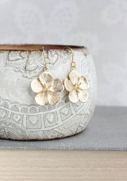 Cherry Blossom Earrings - Gold