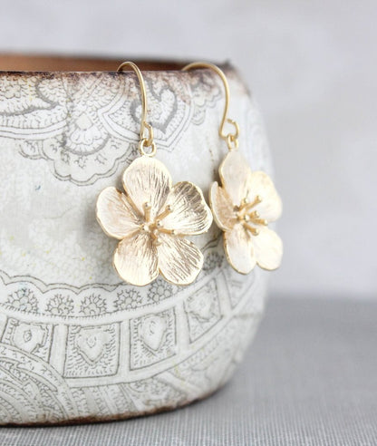 Cherry Blossom Earrings - Silver Rhodium