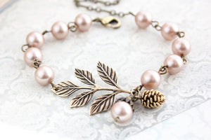 Branch Bracelet - Almond Blush Pearls