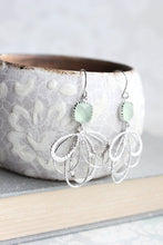 Load image into Gallery viewer, Silver Loop Earrings - Mint