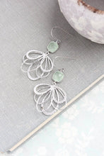 Load image into Gallery viewer, Silver Loop Earrings - Mint