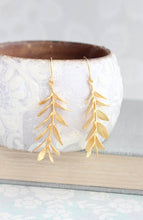 Load image into Gallery viewer, Leafy Branch Earrings - Matte Gold