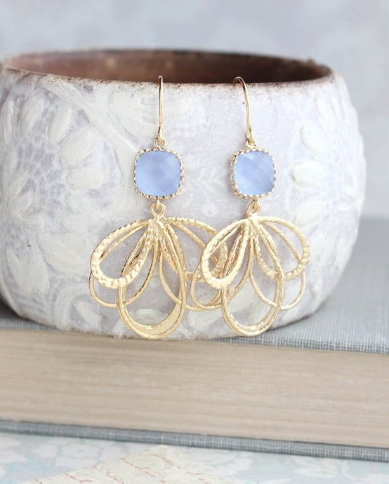 Gold Loop Earrings - Periwinkle