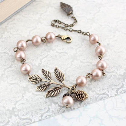 Branch Bracelet - Almond Blush Pearls