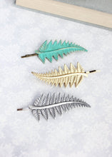 Load image into Gallery viewer, Fern Leaf Bobby Pin - Verdigris