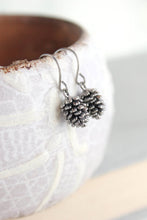 Load image into Gallery viewer, Rustic Silver Pinecone Earrings