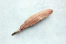 Load image into Gallery viewer, Copper Feather Bobby Pin