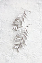 Load image into Gallery viewer, Leafy Branch Earrings - Matte Silver Rhodium