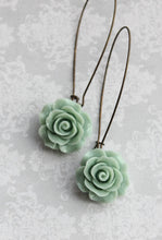 Load image into Gallery viewer, Dusty Mint Rose Earrings