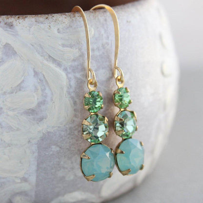 Three Jewel Drop | Mint  **LAST PAIR
