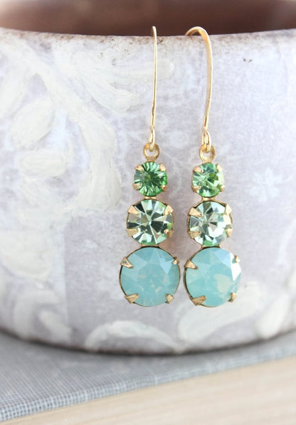 Three Jewel Drop | Mint  **LAST PAIR