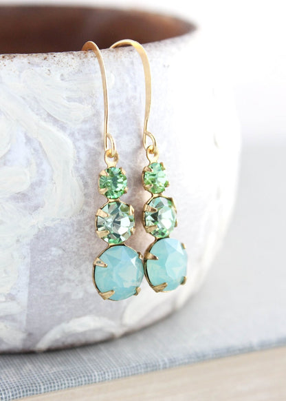 Three Jewel Drop | Mint  **LAST PAIR