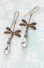 Load image into Gallery viewer, Dragonfly Earrings - Crystal Glass