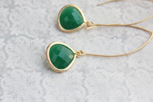 Load image into Gallery viewer, Jade Green Glass Earrings