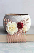 Load image into Gallery viewer, Rose Gold Floral Comb - C1047