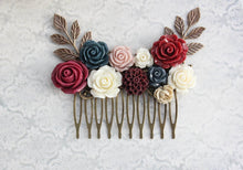 Load image into Gallery viewer, Burgundy and Navy Hair Piece - C1026