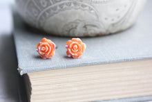 Load image into Gallery viewer, Shimmer Rose Studs - Orange