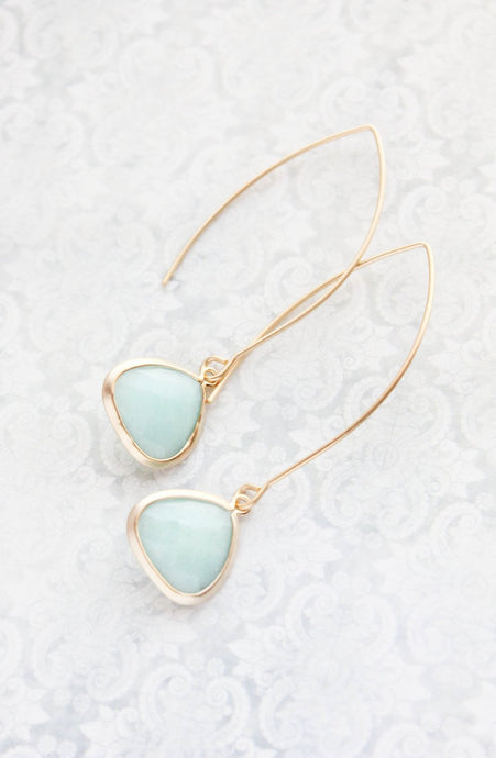 Long Glass Earrings - Alice Blue