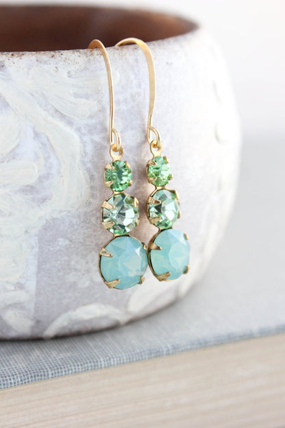 Three Jewel Drop | Mint  **LAST PAIR