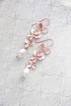 Load image into Gallery viewer, Cascading Orchid Earrings - Rose Gold
