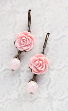 Load image into Gallery viewer, Pink Rose Earrings