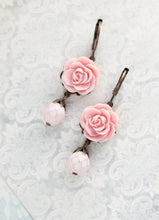 Load image into Gallery viewer, Pink Rose Earrings