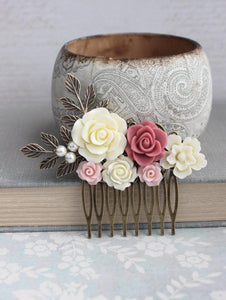 Dusty Pink Hair Comb - C1043