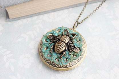 Honey Bee Locket Necklace