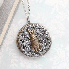 Load image into Gallery viewer, Rabbit Locket Necklace - Antiqued Brass
