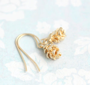 Gold Tree Cone Earrings