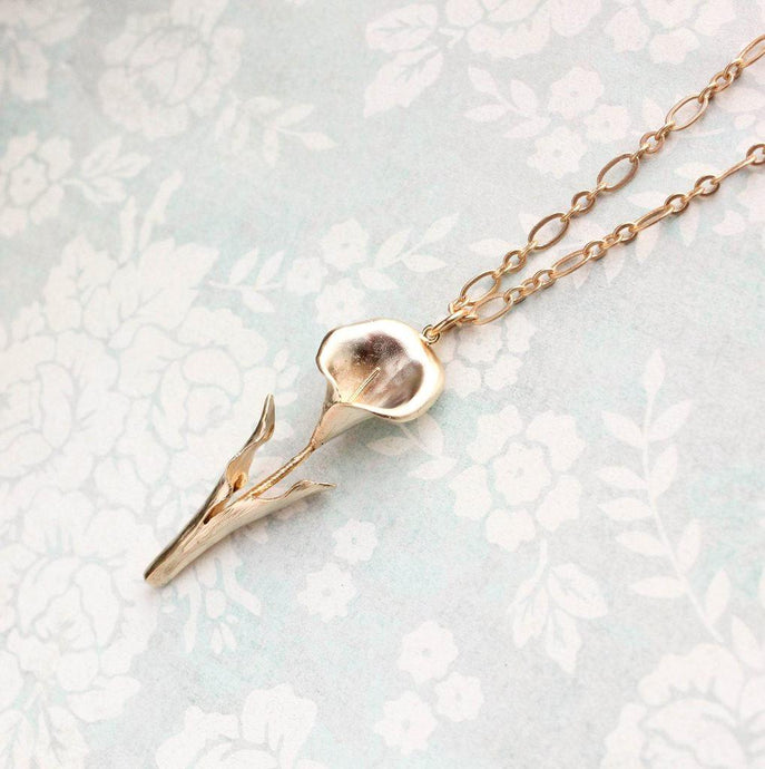 Calla Lily Necklace - Gold
