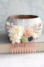 Load image into Gallery viewer, Floral Hair Comb - C1054