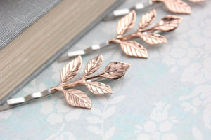 Rose Gold Leaf Hair Pin