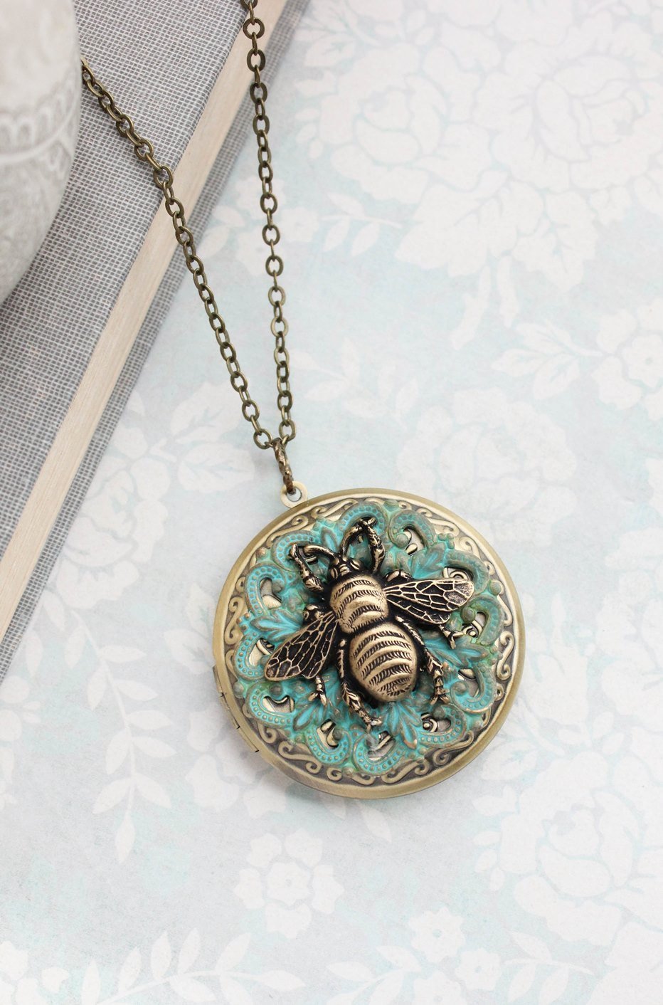 Bee locket necklace discount