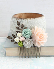 Load image into Gallery viewer, Blush Floral Hair Comb - C1025