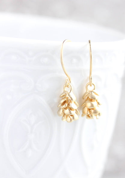 Tiny Silver Tree Cone Earrings (3 colors)