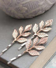Load image into Gallery viewer, Rose Gold Leaf Hair Pin