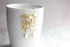 Cascading Orchid Earrings - Gold