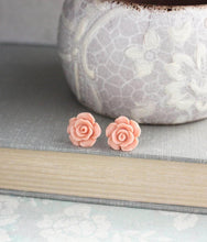 Load image into Gallery viewer, Rose Studs - Peach