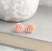 Load image into Gallery viewer, Rose Studs - Peach