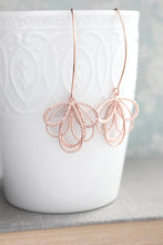 Load image into Gallery viewer, Rose Gold Loops - Long Dangles