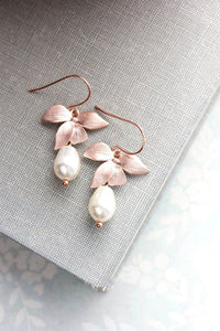 Rose Gold Orchids - Pearl Drop