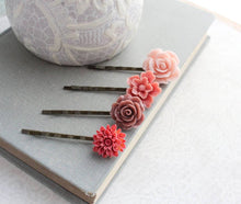 Load image into Gallery viewer, Pink Flower Bobby Pins - BP1010